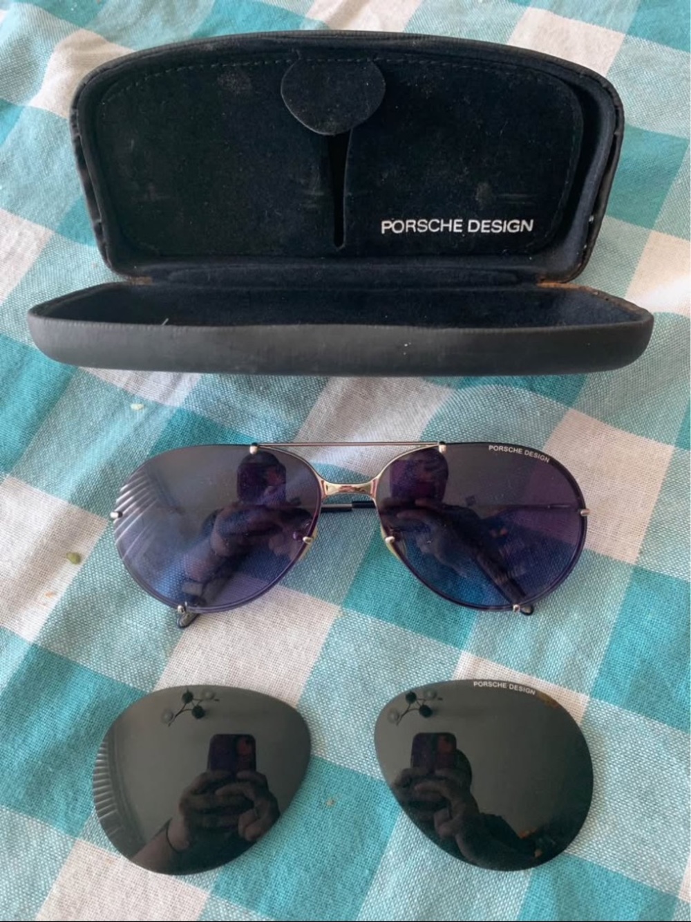 Porsche Design Men’s Sunglasses with Purple/Blue Lenses